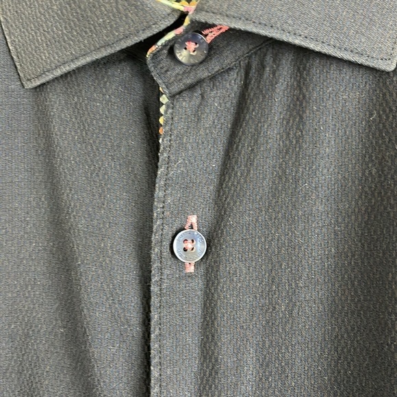 Jared Lang Navy Blue Cotton Dress Shirt - Picture 3 of 8